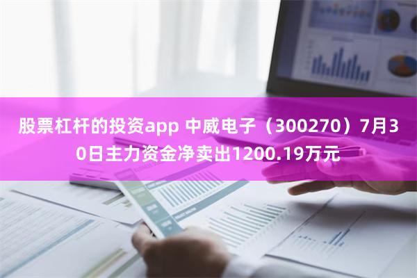 股票杠杆的投资app 中威电子（300270）7月30日主力资金净卖出1200.19万元