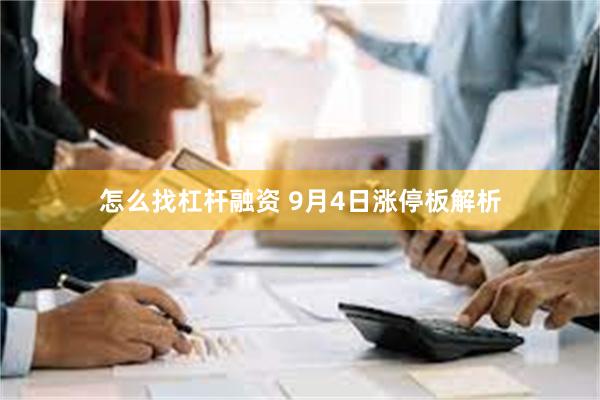 怎么找杠杆融资 9月4日涨停板解析