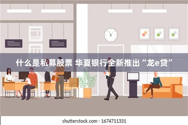 什么是私募股票 华夏银行全新推出“龙e贷”