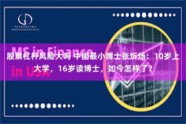 股票杠杆风险大吗 中国最小博士张炘炀：10岁上大学，16岁读博士，如今怎样了？